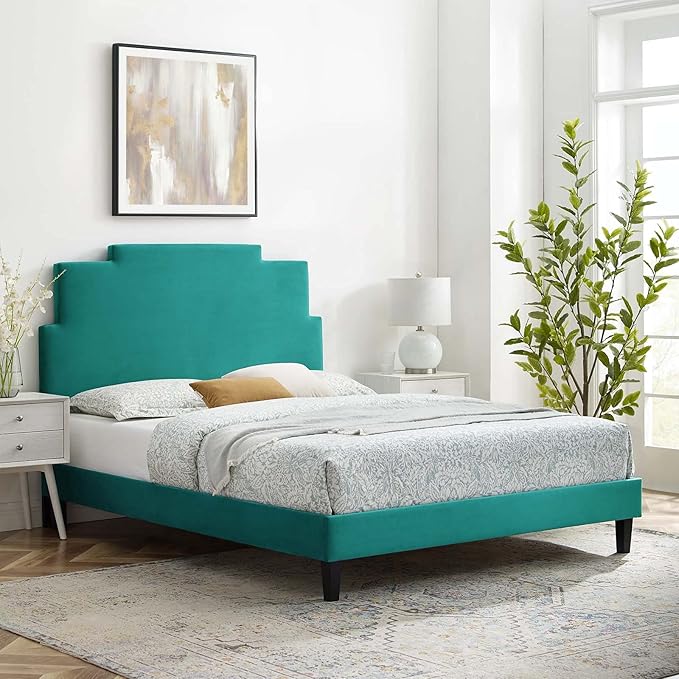 Velvet Twin Platform Bed